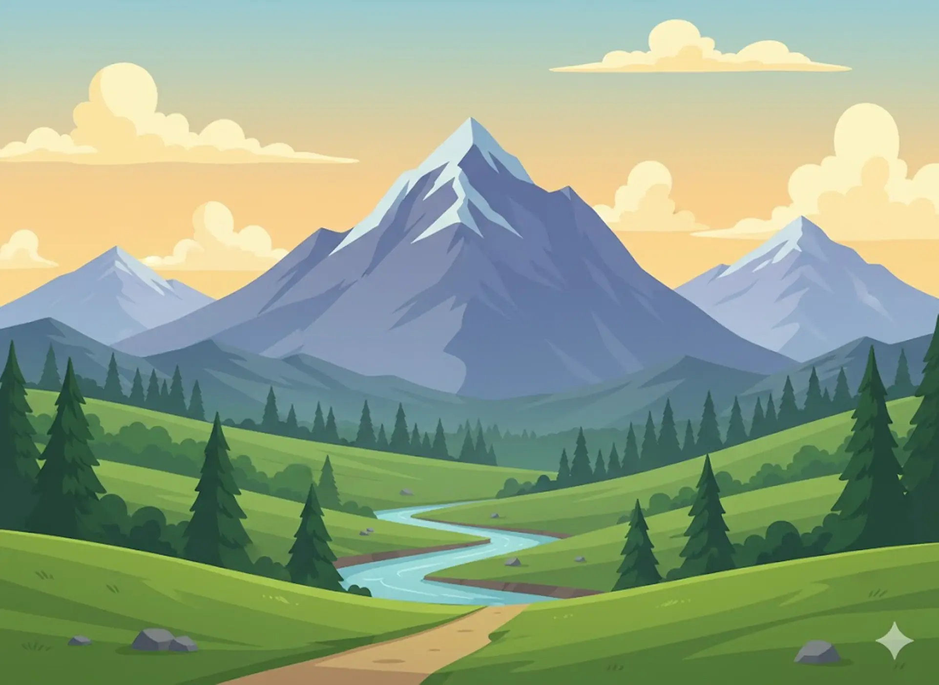 Tło sekcji przedtawiające góry na stronie żłobka w krakowie